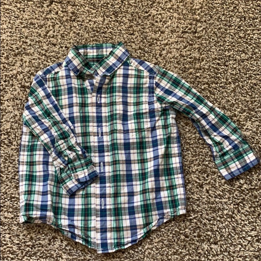 Janie and Jack Blue & Green Plaid shirt 6-12 mo